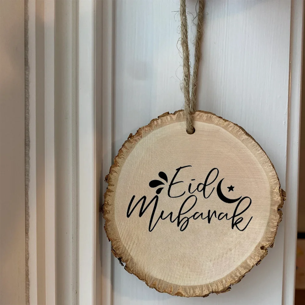 2025 Ид Рамадан круглый деревянный орнамент для аль-Адха Iftar Мубарак украшение