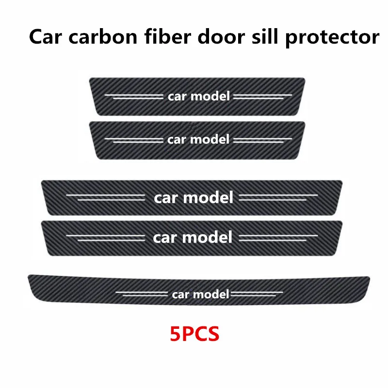 

car carbon fiber door sill bar welcome pedal anti-stepping anti-collision door sill decorative strip protection stickerFor Honda