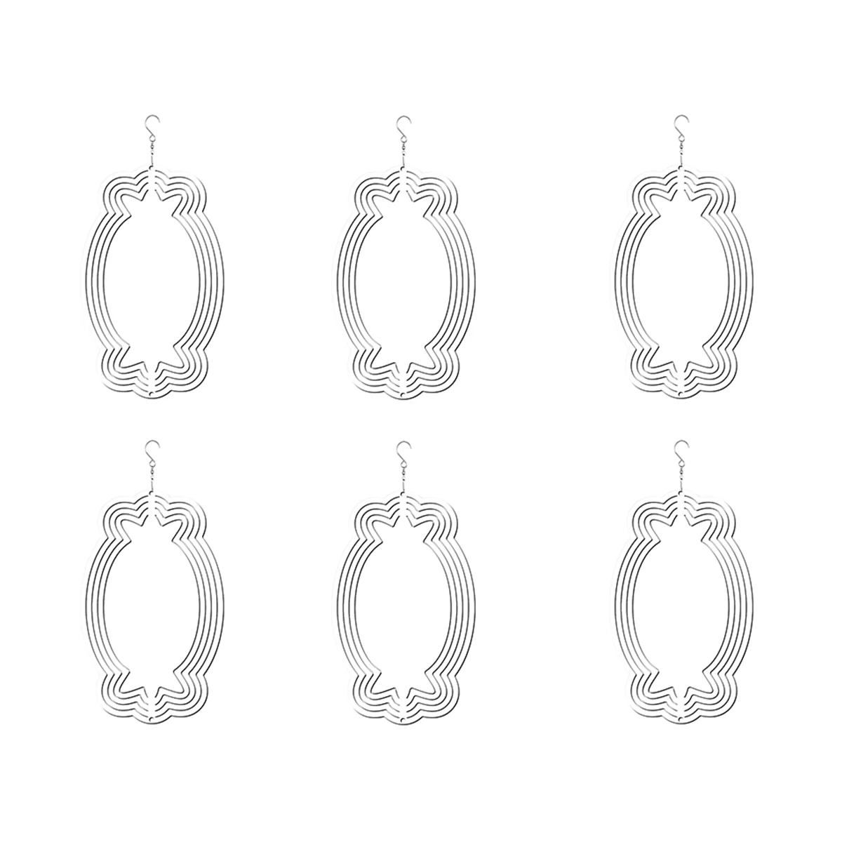 

6Pack 10Inch Sublimation Wind Spinners Blanks Hanging Wind Spinners Christmas Gift for Christmas Candy Garden Decoration