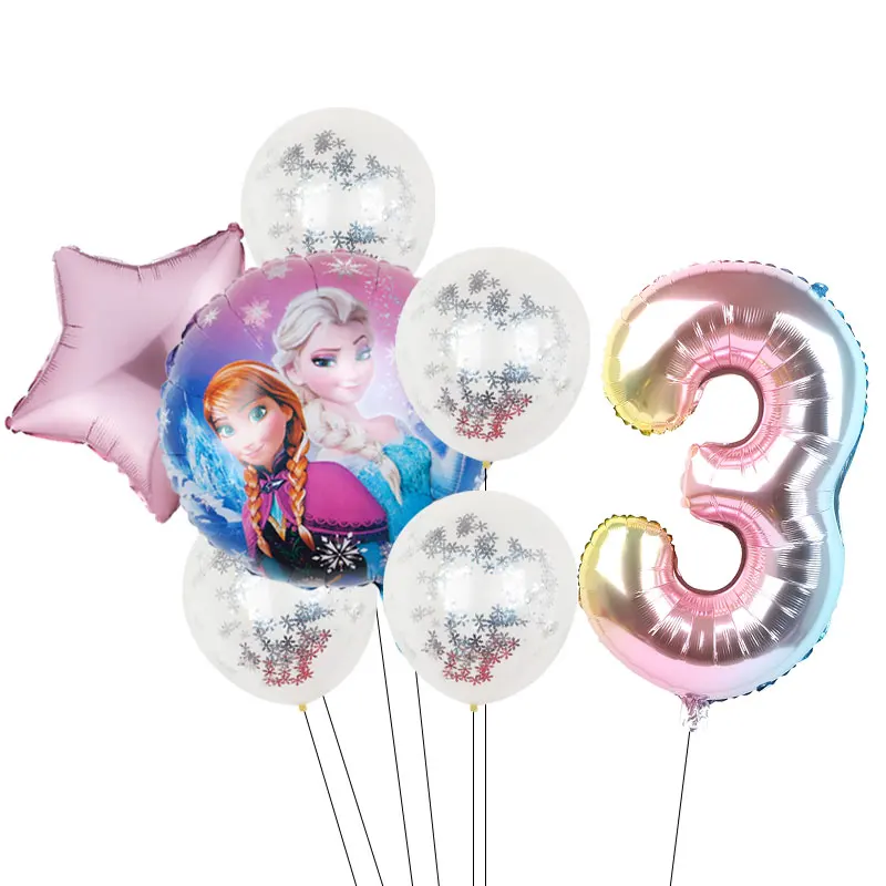 

7pcs Frozen Party Balloons Confetti Latex Balloon 32inch Number Balloons Baby Shower Birthday Party Decorations Kids Toys Globos