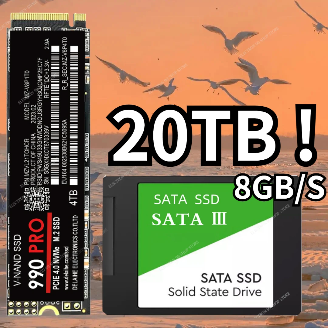

8TB 4TB 16TB New 2023 M.2 Sata3 SSD Hard Disk 500GB 1TB 2TB 2.5" Internal Hdd Solid State Drive 990 PRO For Desktop PC Laptop