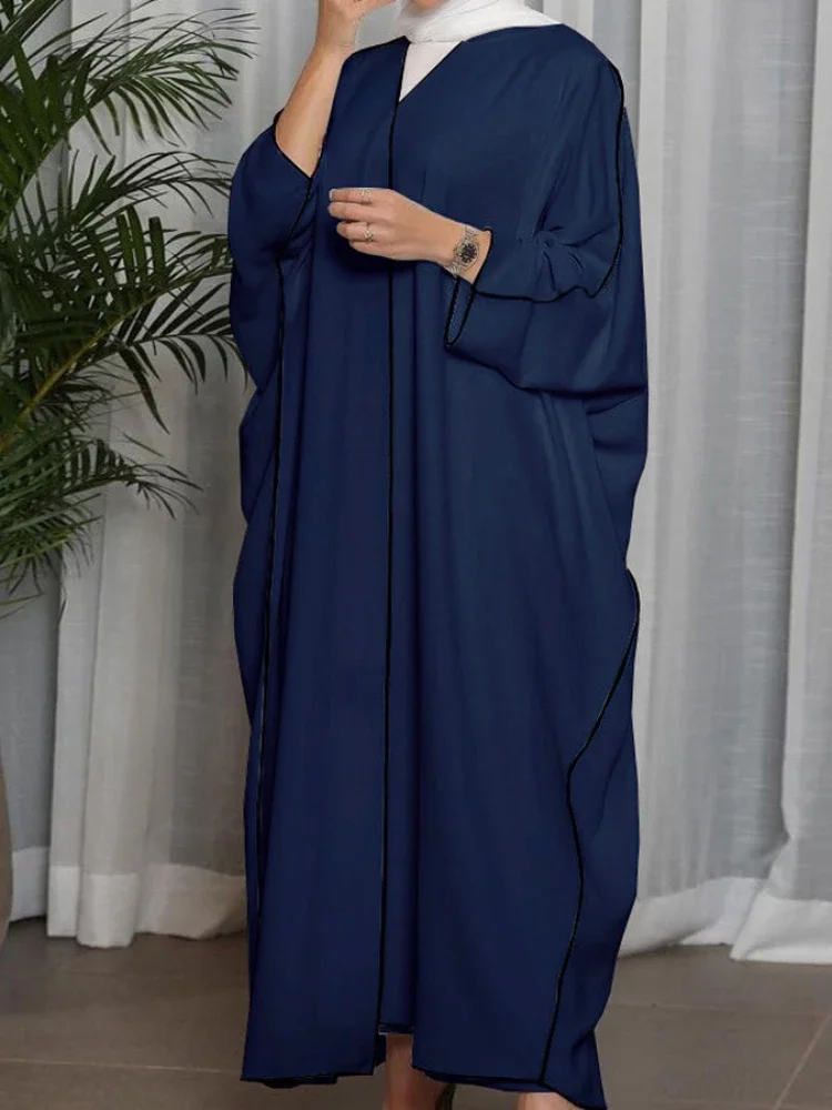 ИД мусульманское платье для женщин кардиган Jalabiya Abaya с рукавами летучая мышь