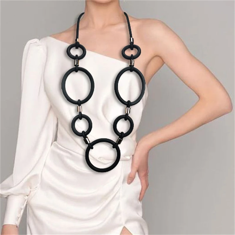 BARWODO готические ожерелья ручной работы для женщин большая круглая подвеска