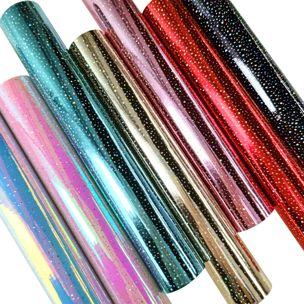 

Solid colours with Glitter Powder PVC Jelly Vinyl Fabric Leather For HandbBages Bows DIY Home Decoration phone cases 30*135cm