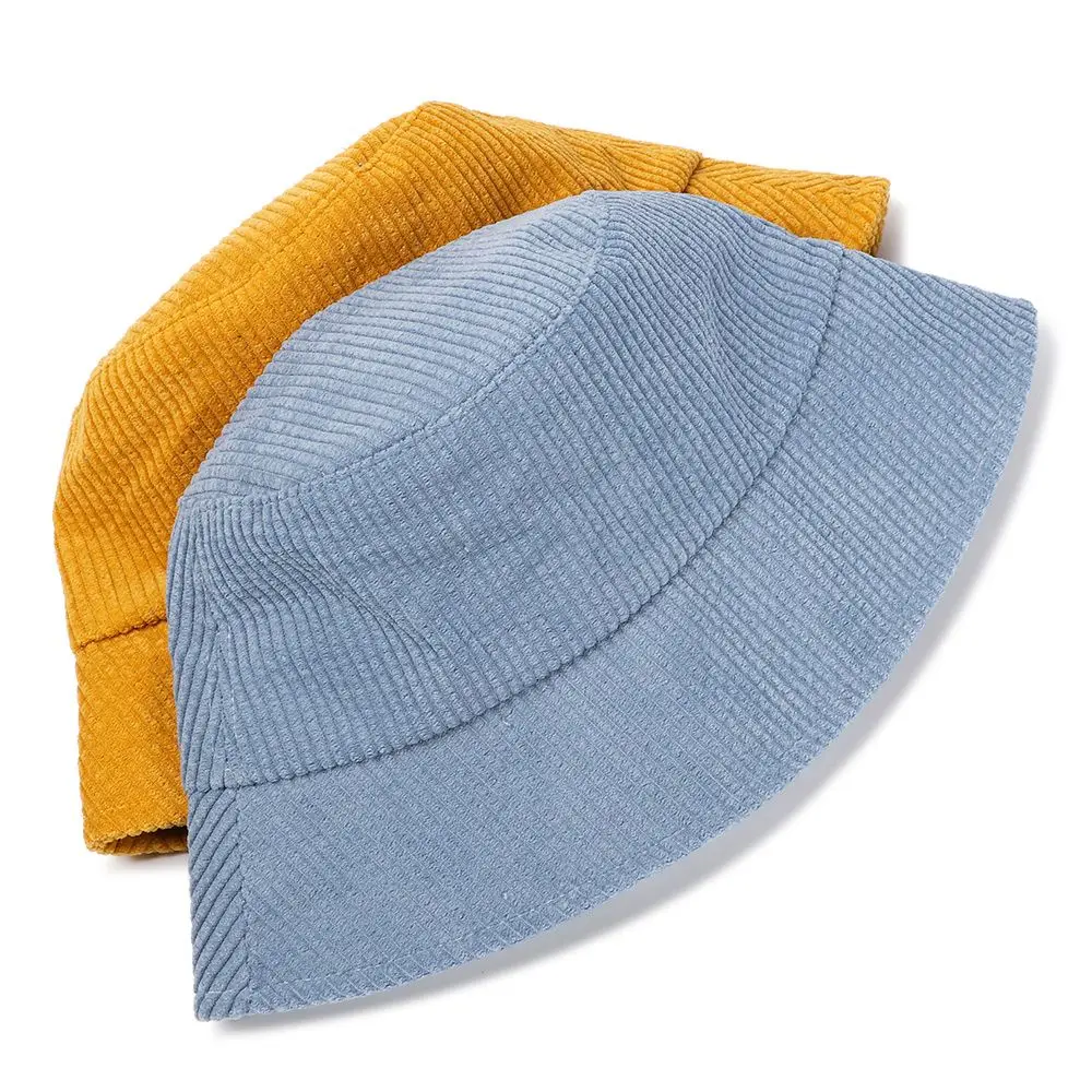 

Unisex Outdoor Streetwear Solid color Fisherman Hat Bucket Hat Corduroy Fishing Cap