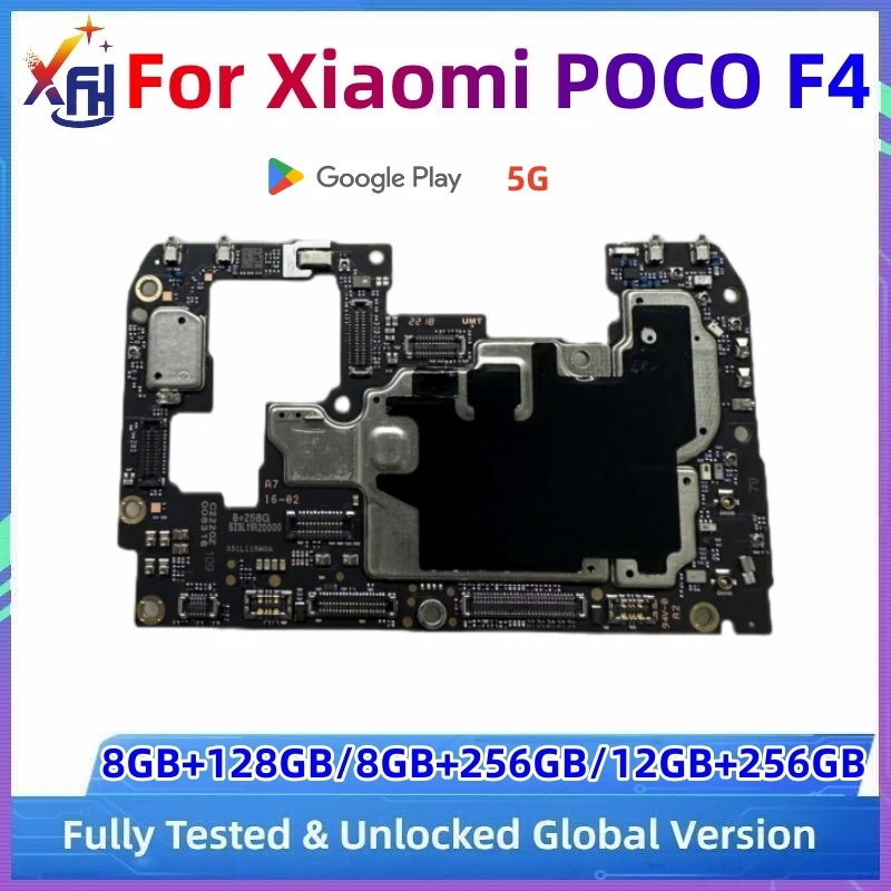 

Original Unlocked Global Motherboard For Xiaomi POCO F4 5G Mainboard With Google Playstore Installed 128GB/256GB Snapdragon 870