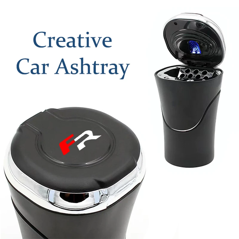 

Car Ashtray For 2009-2014 Seat Leon 2 3 FR Ibiza 6j 6p Car Logo Creative Personality Ashtray With LED Lights Ash Tray For Car