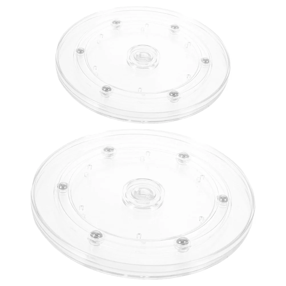 

2 pcs Plastic Turntable Display Turntable Rotation Turntable Transparent Display Turntable