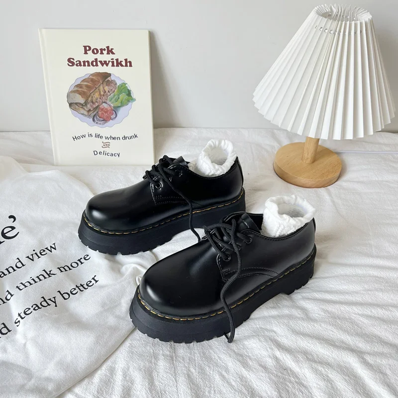 

Туфли женские универсальные повседневные, оксфорды, плоская подошва, круглый носок, Кожаные классические, на каблуке, в стиле ретро, лето 2022