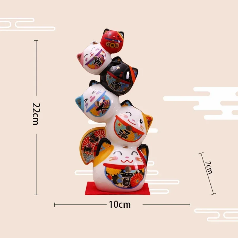 22 см керамическая башня Дармамы японский фарфор Maneki Neko Lucky Cat Коллекционная