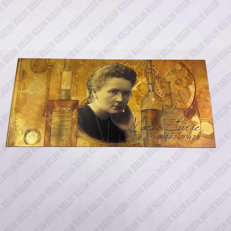 Красочная памятная монета Мари Кюри фольгированная золотые банкноты Монета 100