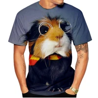summer men ladies guinea pig 3d printing t shirt fashion cute round neck short sleeves