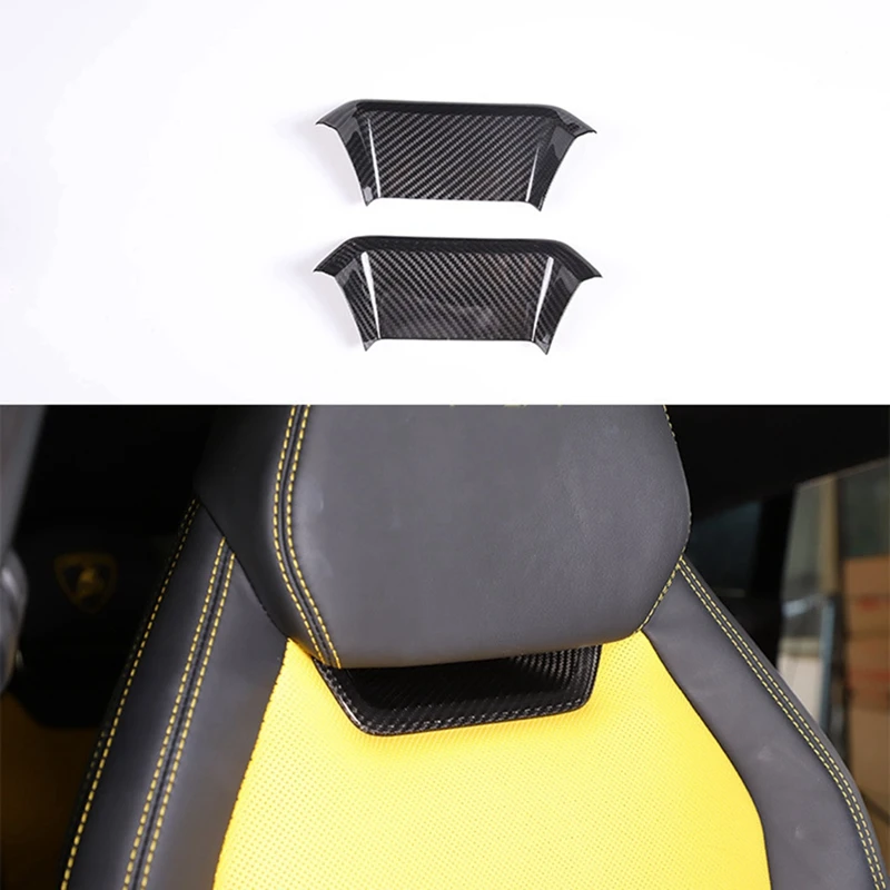 

For Lamborghini URUS 2018-2021 Carbon Fiber Car Seat Headrest Front Decorative Cover Protection Accessories Parts Kits