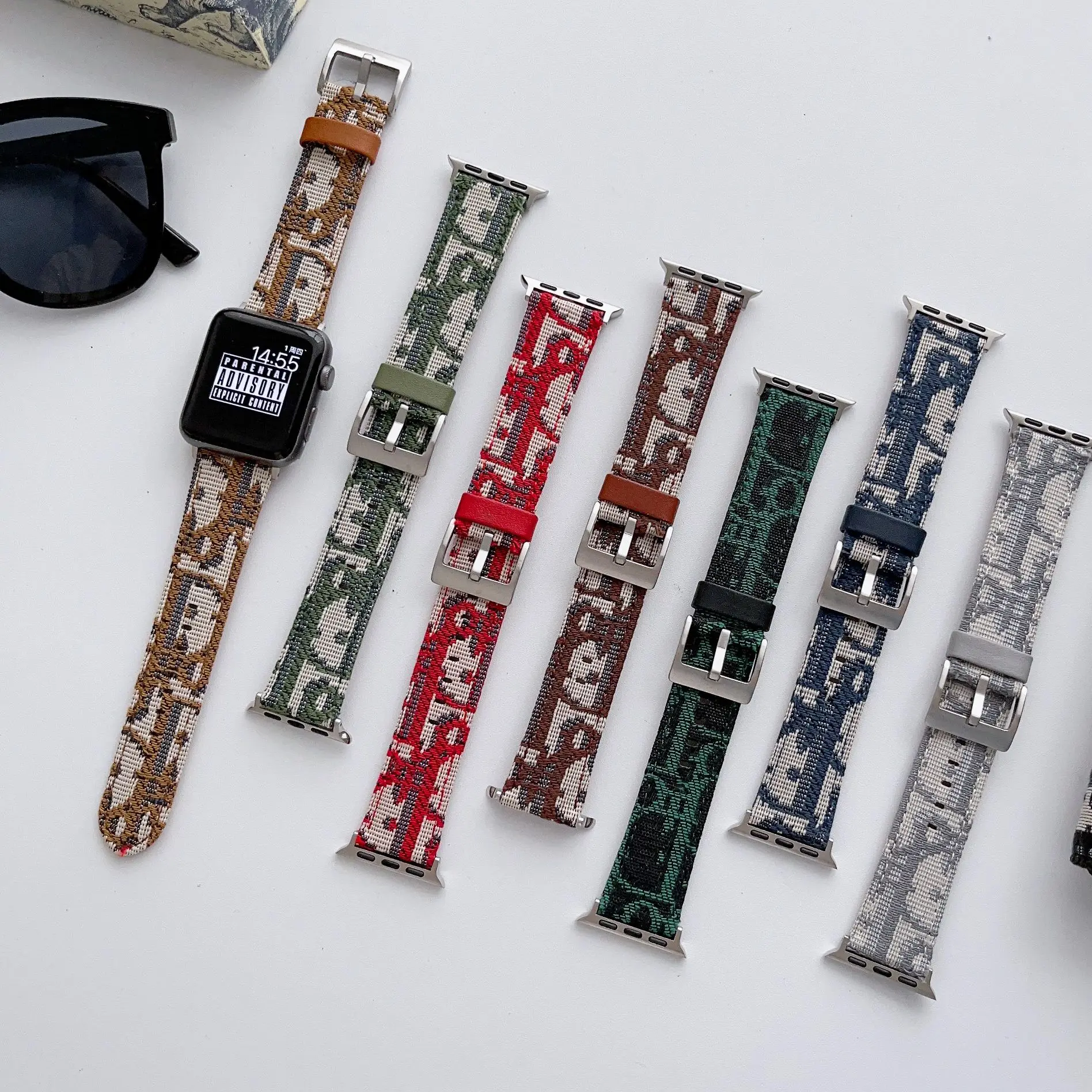 

Ремешок с вышивкой для Apple watch band 40 мм 41 мм 44 мм 45 мм