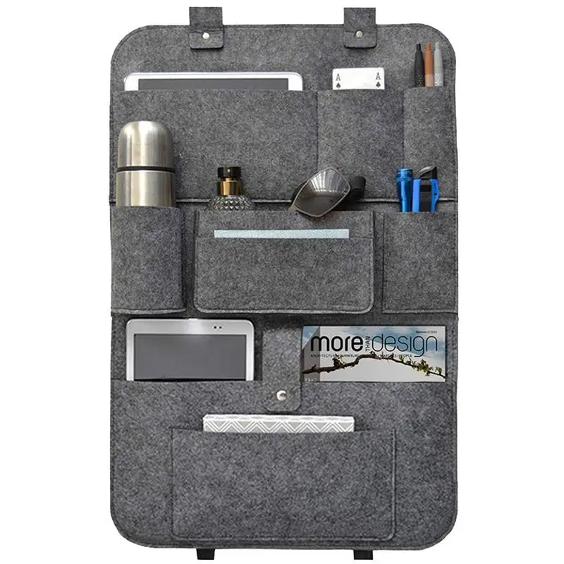 

Backseat Car Storage Bag 62*42cm Kick Mats Back Seats Protector With Felt Material Car Back Seats Organizer For Kids And Adults