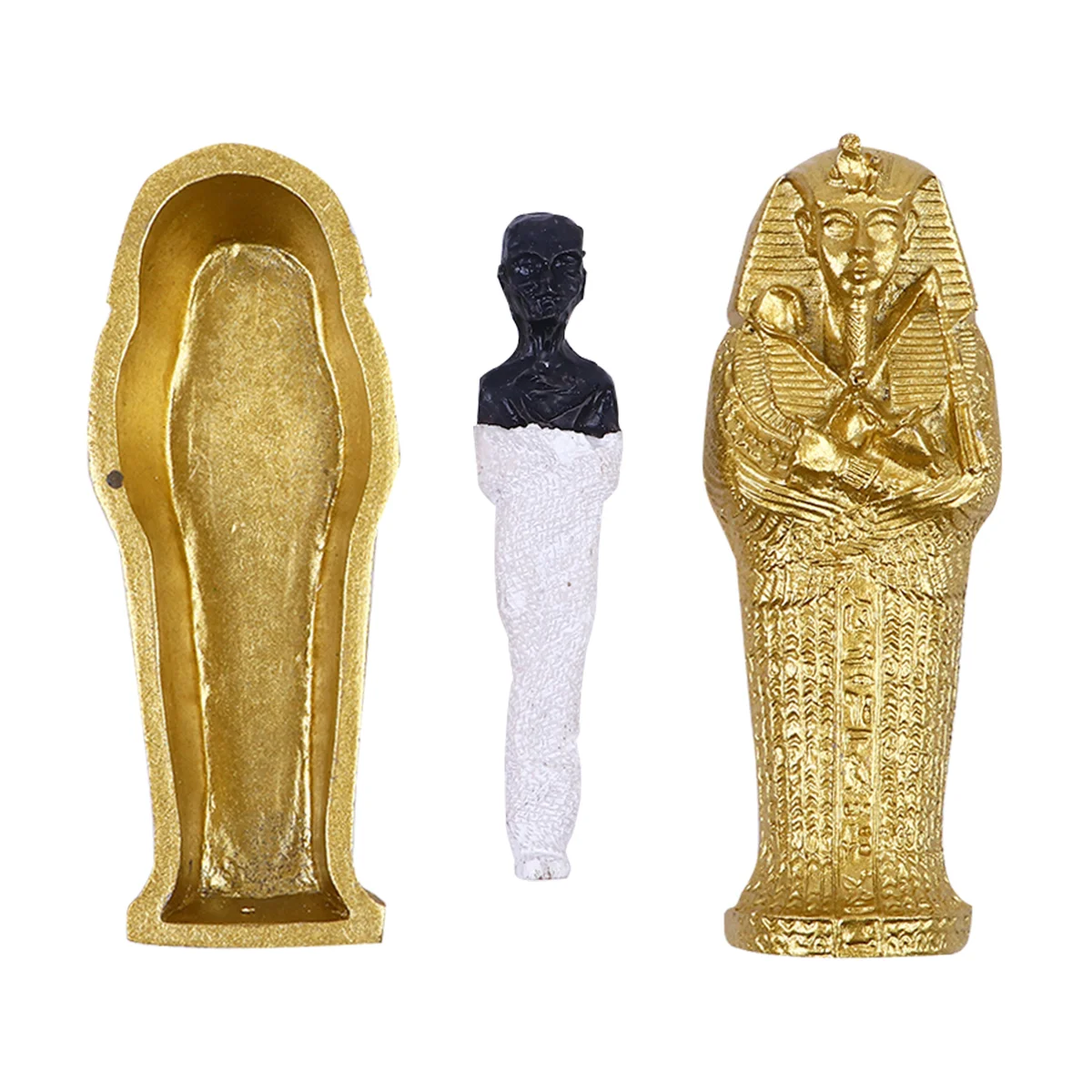 

Mummy Coffin Egyptian Sculpture Figurine Minifish Tank Statue Reptile Figure Turtle Tombstone Ornament Figurines Egypt Pharaoh