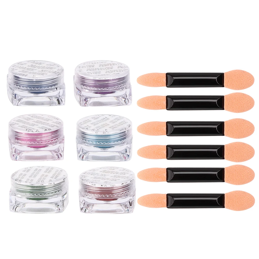 

6pcs 0.3g Nail Mirror Glitter Powder DIY Nail Art UV Gel Polishing Shining Decoration Powder