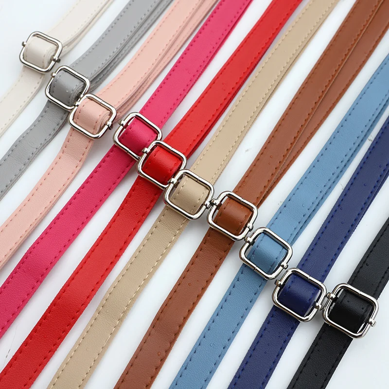 

138cm Bags Straps Plain Weave Double-layer Bag Strap PU Leather Adjustable Belt Replacement Belt Bag Accessories Solid Color