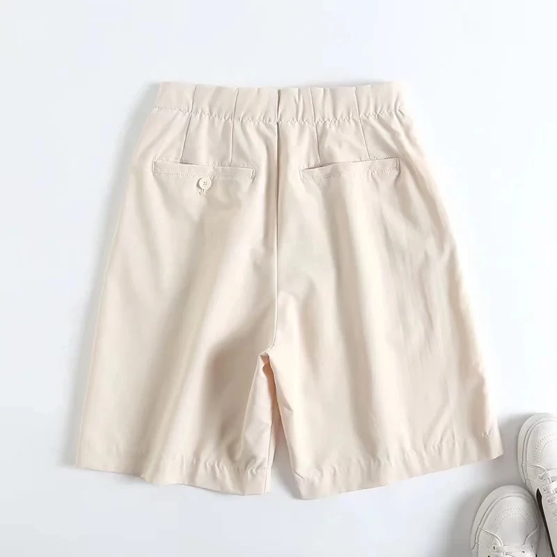 Maxdutti Japanese Style Fashion Simple High Waist Harem Quick Drying Loose Bermuda Casual Shorts Women