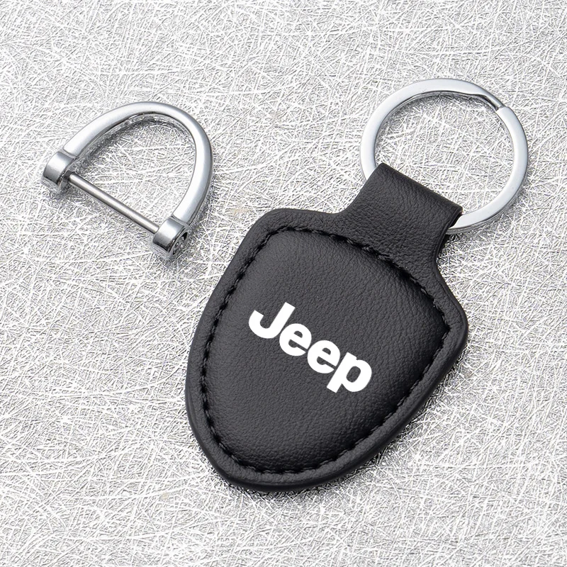 Кожаная Автомобильная эмблема брелок для ключей держатель Jeep Renegade Wrangler JL