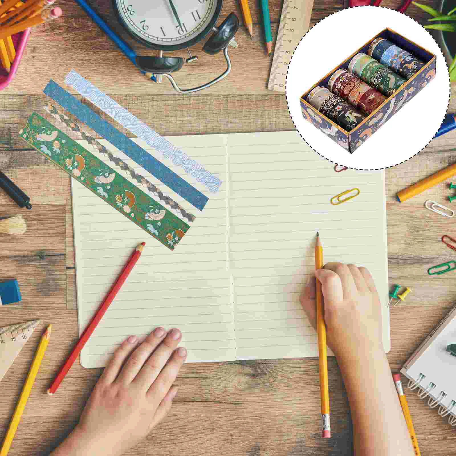 

Tape Washi Decorative Masking Diy Gift Tapes Adhesive Scrapbook Craft Paper Stickers Sticker Supplies Sealing Scrapbooking Set