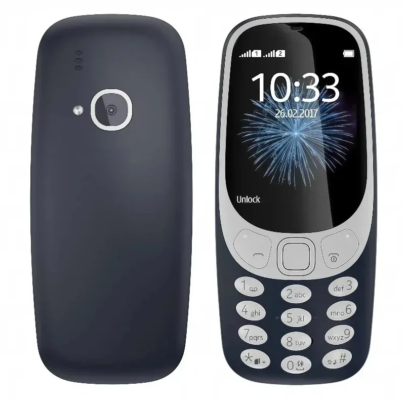 Фото Заводские разблокированные телефоны Nokia 3310 (версия 2017 года), 2G GSM, две SIM-карты, двойной режим ожидания, классический кнопочный телефон, длительное время работы в режиме ожидания №1