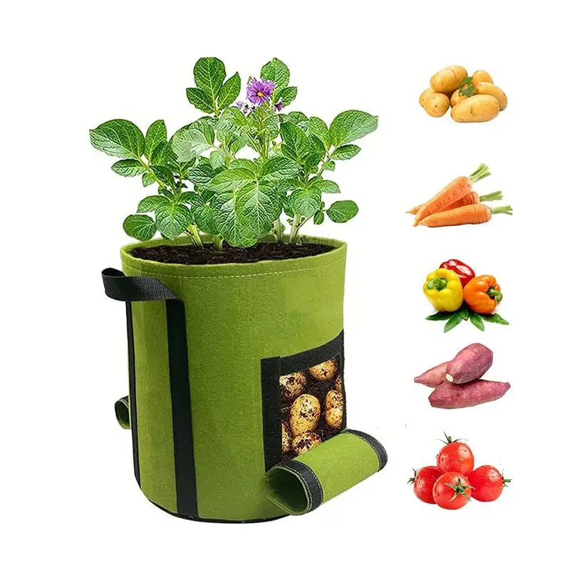

7/10 Gallon Strong Grow Bags With Handle Nonwoven Fabric Garden Potato Pot Greenhouse Vegetable Growing Bags Gardening Tools