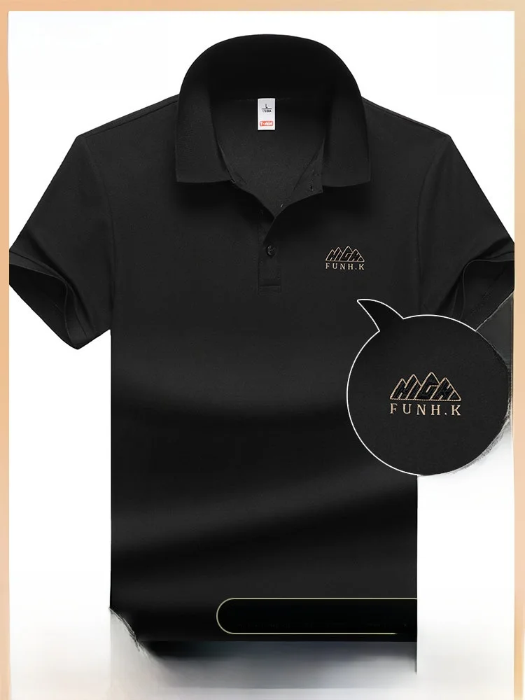 Woodpecker Polo Shirt Men's Short sleeve T-shirt Cotton Lapel Top Summer New Business Casual Loose