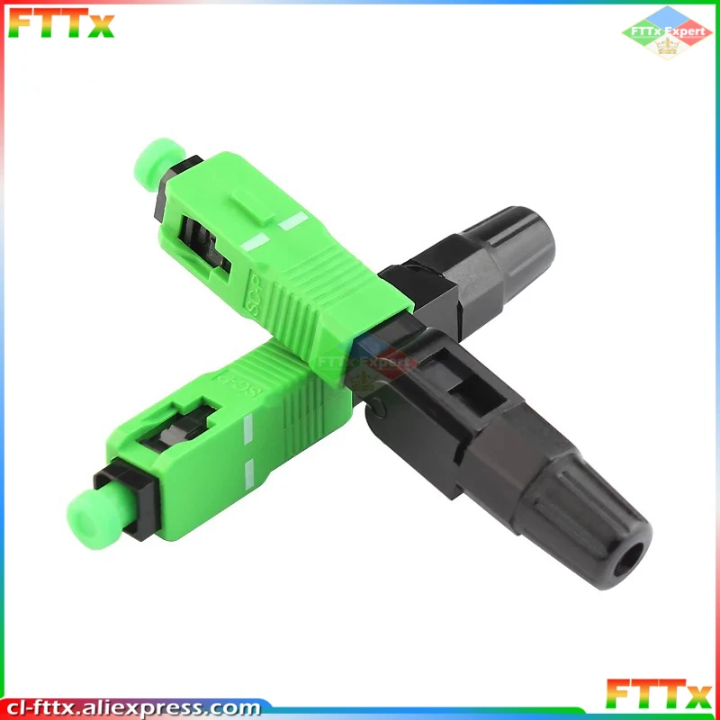 SC APC Fast Connector Embedded SC adapter 100pcs FTTH SC APC Connector support 0.9mm 2.0mm 3.0mm FTTH Flat Cable Fast/Quick