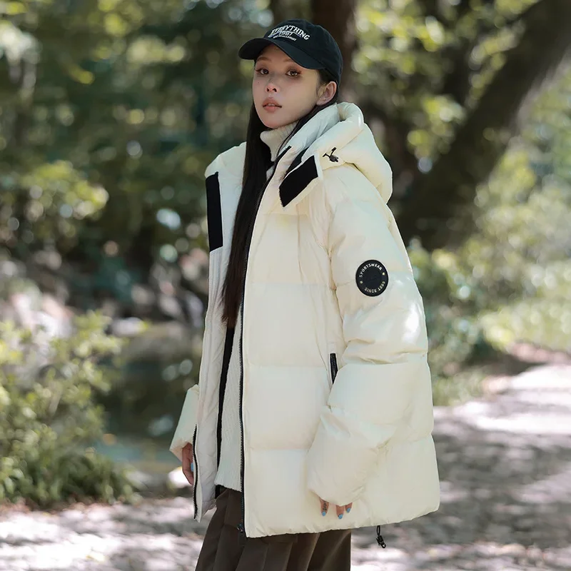 2024 новый стиль свободный крой утолщенный теплый утиный пуховик для мужчин и