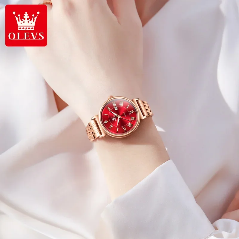 Часы OLEVS женские кварцевые роскошные брендовые элегантные водонепроницаемые