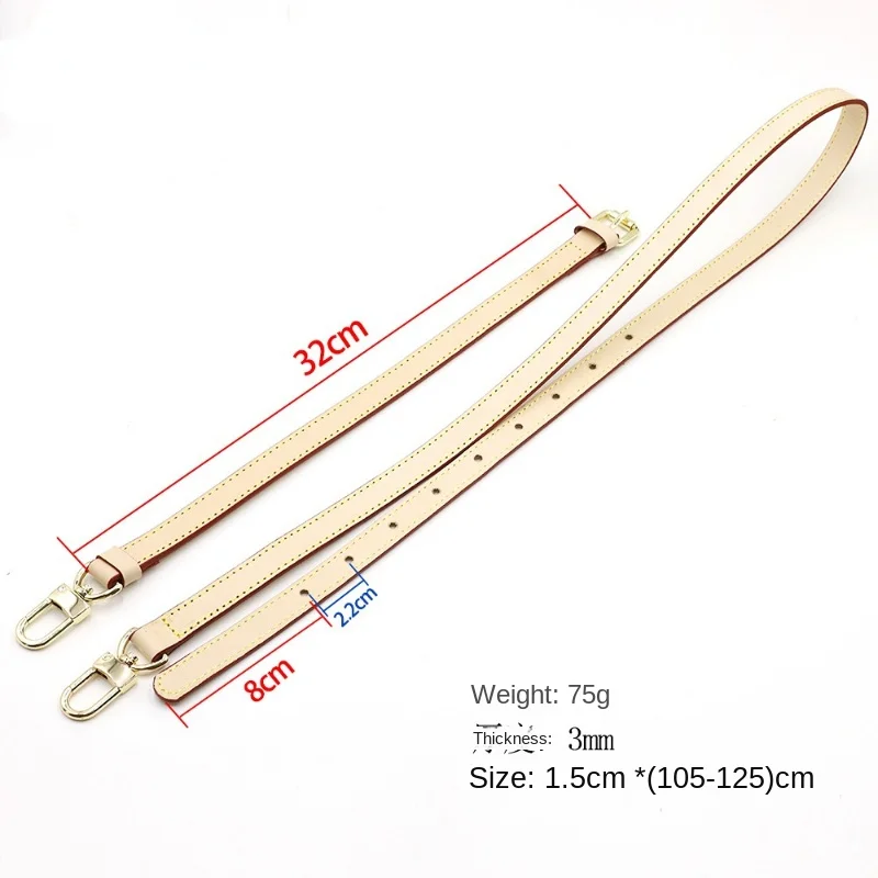 1-2-5-10PCS Cow Hide Leather Shoulder Bag Strap 125CM Long Adjustable Crossbody Strap Beige Color Female Bag Belt Accessories