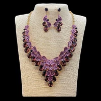 european and american bridal jewelry new fashion necklace earrings two piece suit chd20828
