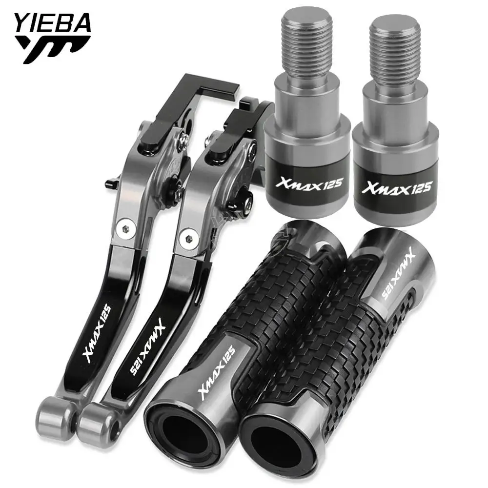 

Motorcycle adjustable Brake Clutch Levers Handlebar Hand Grips ends For YAMAHA XMAX125 XMAX 125 X MAX125 X-MAX 125 allyears LOGO