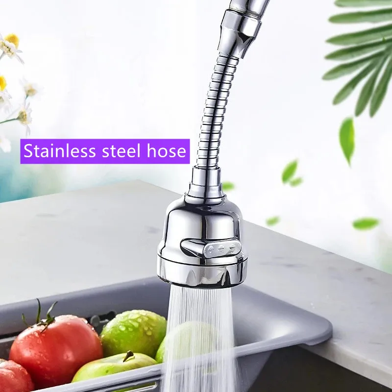 

Kitchen Faucet Bubbler Universal Splash Proof Extender Rotatable High Pressure Faucet Aerator Water Saving Tap Nozzle Adapter