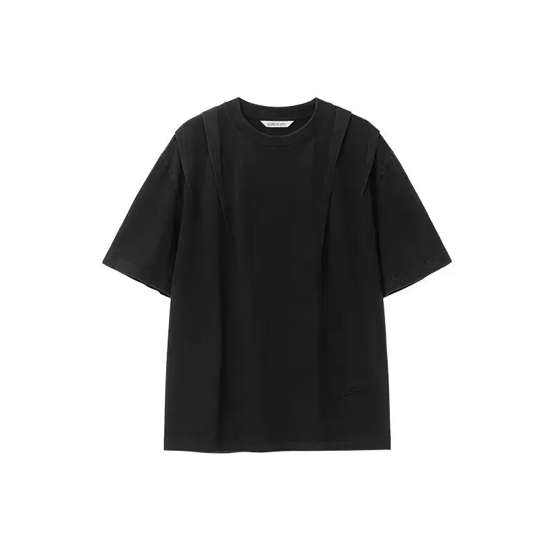 Лето 2024 модная мужская футболка свободного кроя брендовая потертая в