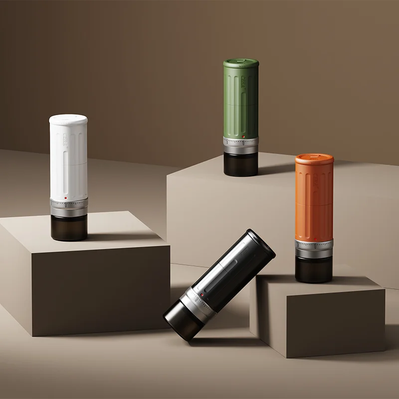 Фото CGE03 Портативная перезаряжаемая электрическая USB-кофемолка, алюминиевая автоматическая с 10-звездочным сердечником с заусенцами для путешествий, использования в отеле, автомобилях №3