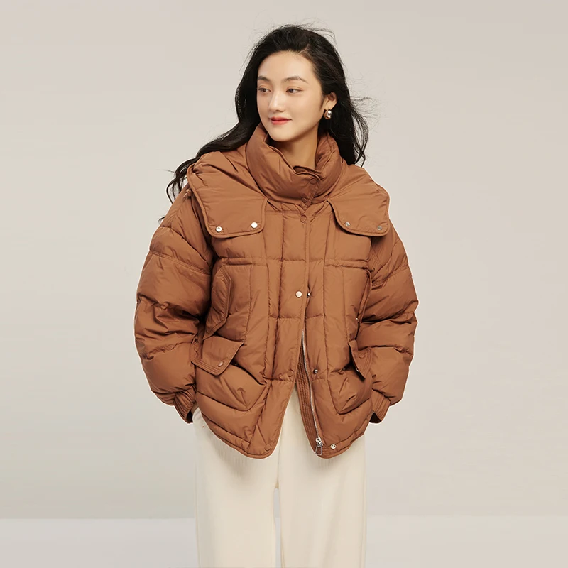 New Casaco Feminino Inverno 2022  90%  White Duck Down  Autumn/Winter  Zipper Loose Thin Jacket Women  Winter Coat