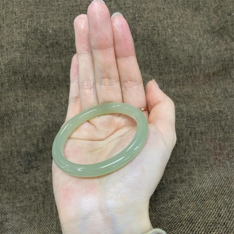 Hetian нефритовый браслет Синьцзян натуральный маленький тонкий круглый стержень