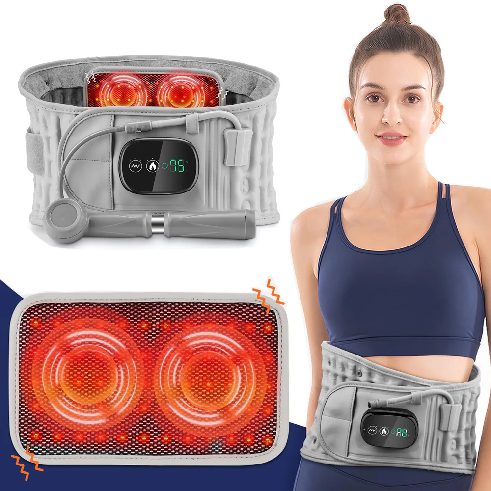

Надувной нагревательный пояс, массажер для талии, вибрация, горячий компрессор, физиотерапия, поддержка поясницы, спины, бандаж для облегчения боли