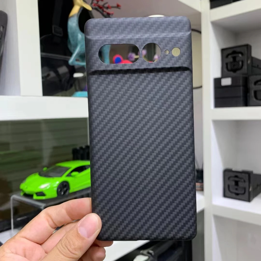 

Genuine 100% Carbon Fiber Fine Camera Lens Hollow Wrapped Phone Case for Goolge Pixel 7 Pro 6 Ultra Thin Aramid Fiber Back Cover