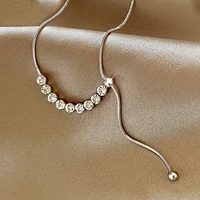 minimalist round exquisite tassel high quality zircon necklace femina handmade luxury temperament wedding charm chain jewelry