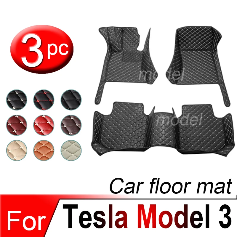 

Car Floor Mats For Tesla Model 3 2019 2020 2021 Custom Auto Foot Pads Automobile Carpet Cover interior accessories