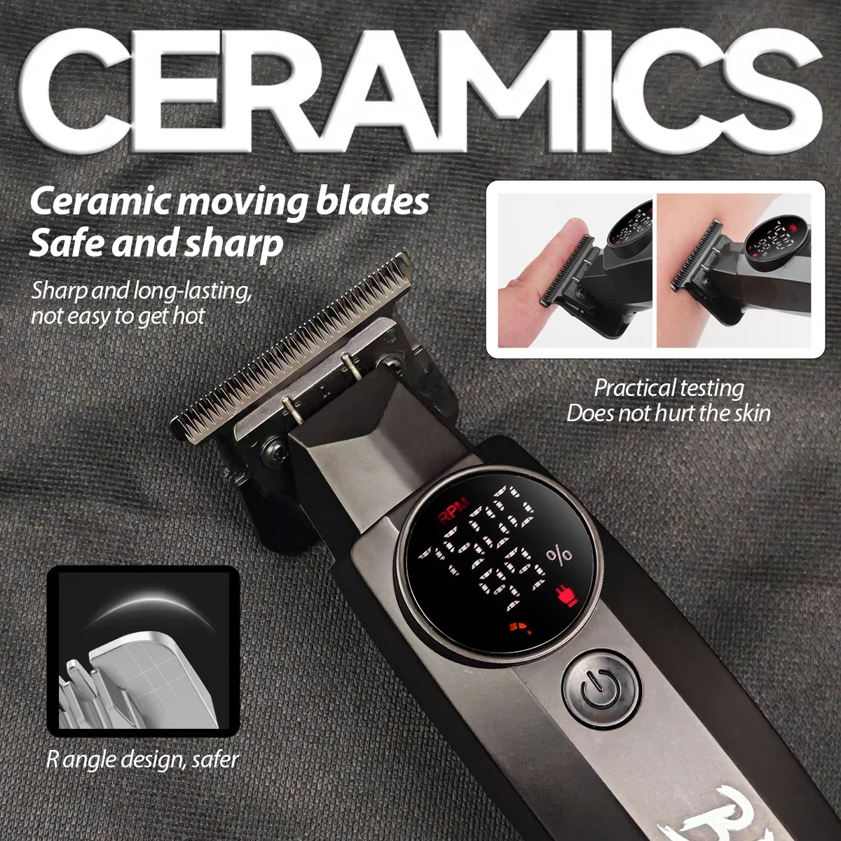 Беспроводная Машинка для стрижки волос с ЖК-дисплеем 7500 об./мин.