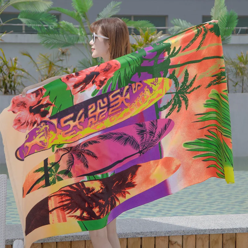 

Большое Квадратное пляжное полотенце из микрофибры, прямоугольное Впитывающее банное полотенце для морского бассейна, спорта, прямоугольн...