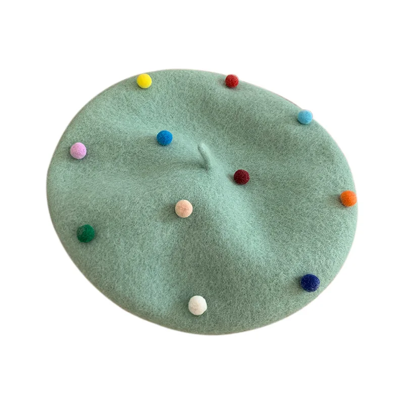 Корейский цветной берет с изображением маленького желейного Боба для девушек