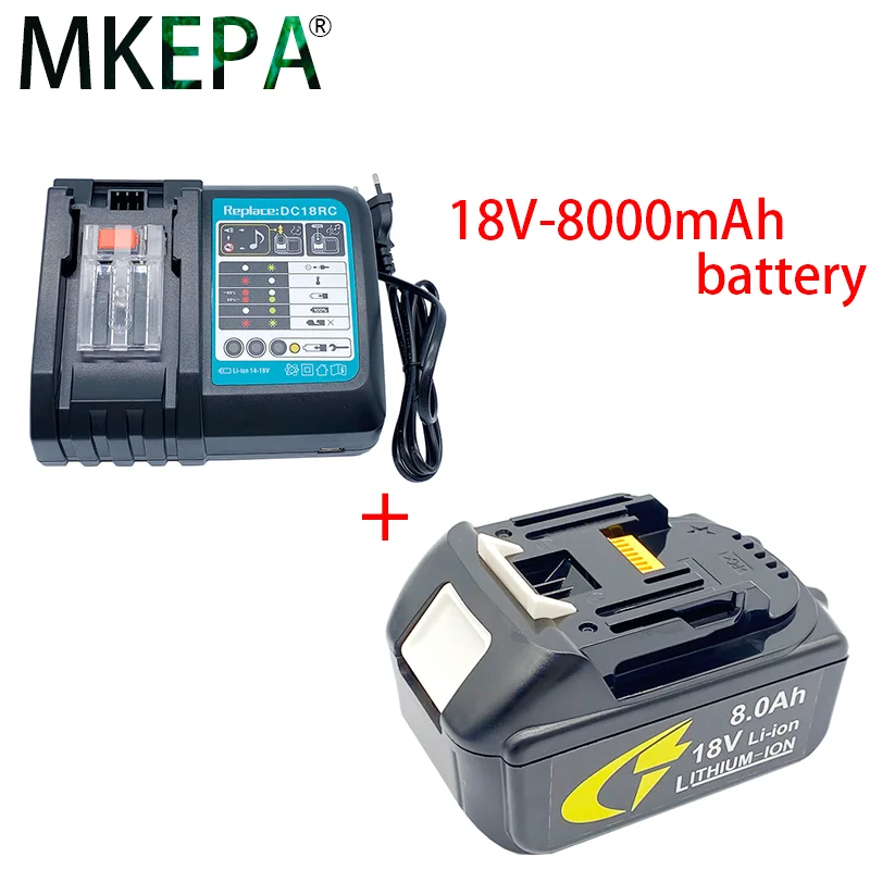 

BL1860 Rechargeable Battery 18 V 8000mAh Lithium ion for Makita 18v BatteryBL1860B LXT 400+charger
