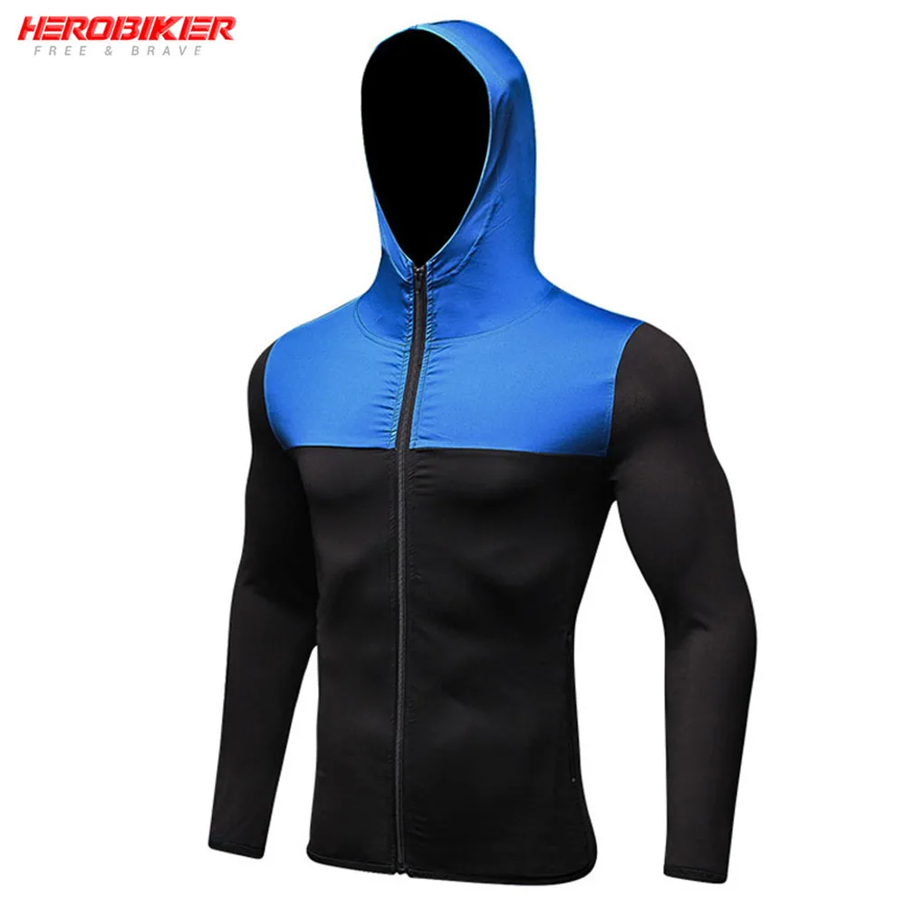 

Мотоциклетное нижнее белье, Мужская быстросохнущая базовая одежда, одежда для фитнеса, бега, тренировок, толстовки на молнии с длинными рук...