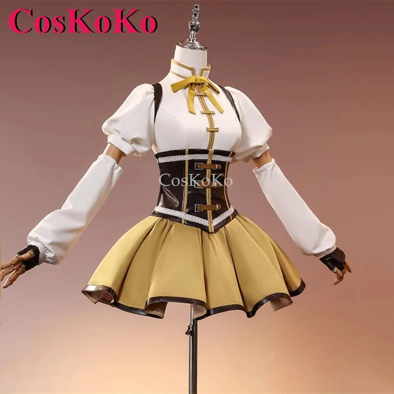 CosKoKo Tomoe Mami Косплей Аниме Puella Magi Madoka Magica Костюм Великолепная боевая форма Хэллоуин