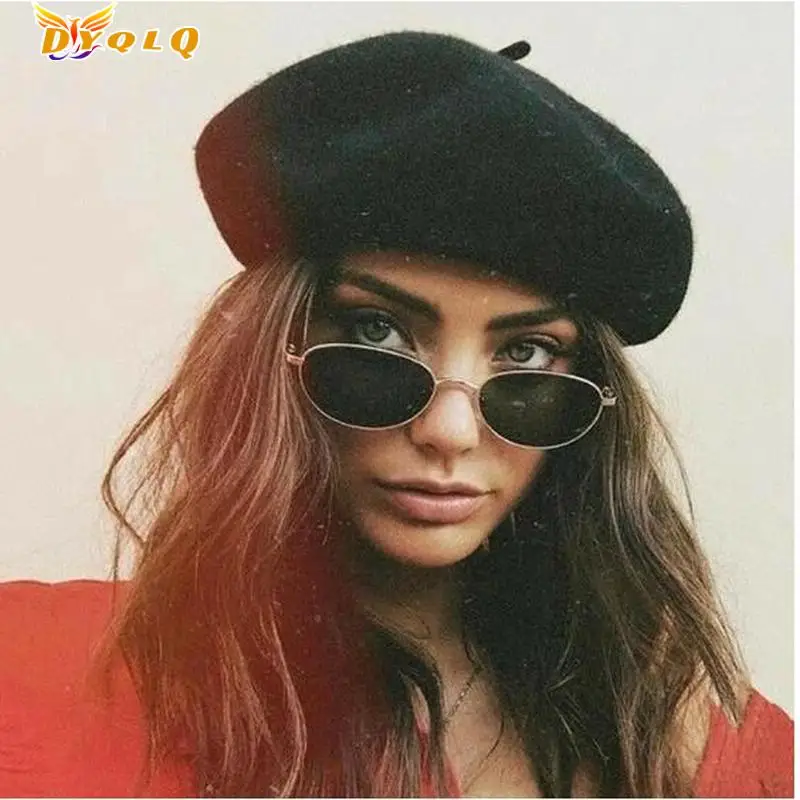 

Winter Warm Faux Wool Beret Women Girls French Artist Beanie Hat Cap Red Black Purple Beige Orange Kawaii Flat Top Caps Warmers